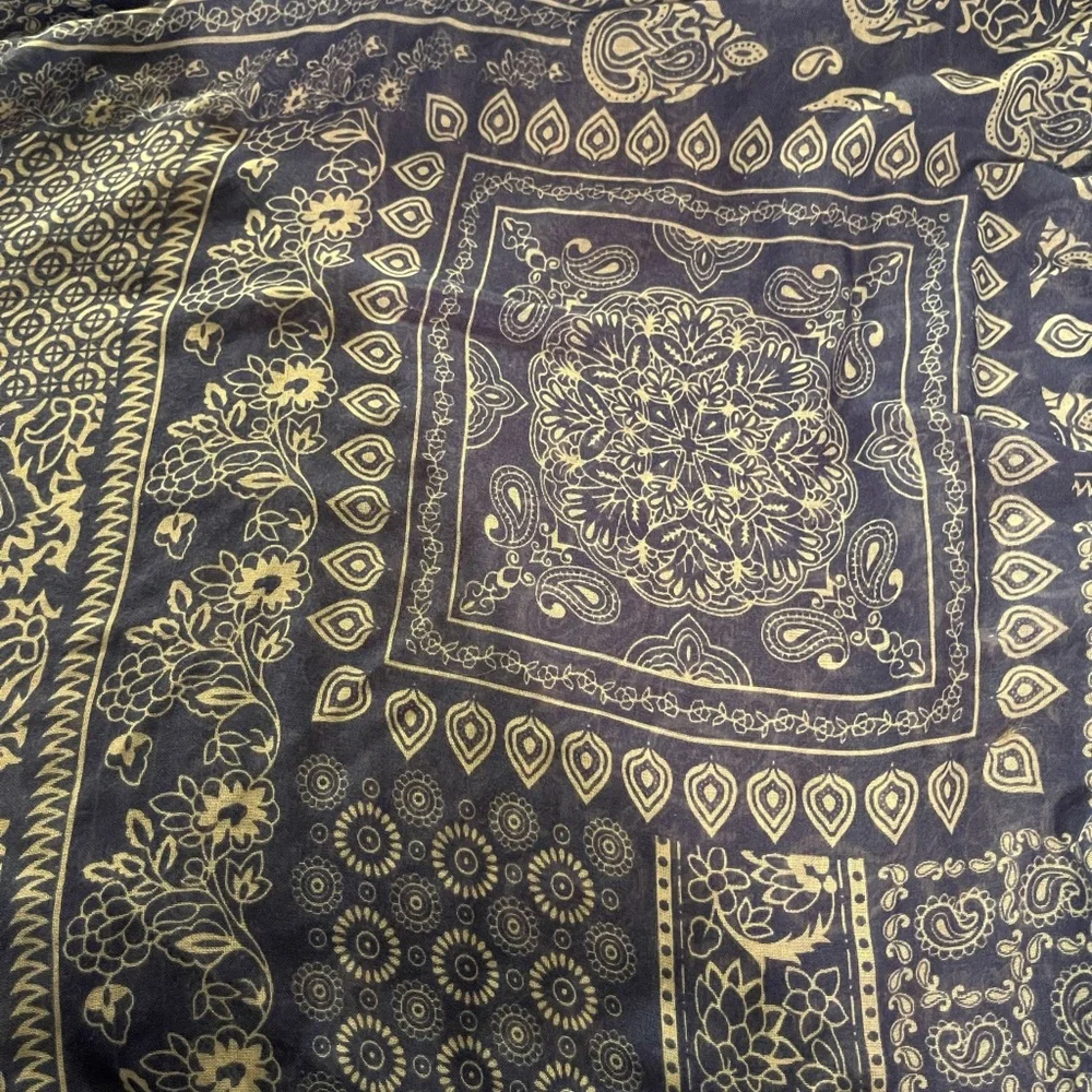 3/$10 Blue & White Paisley Scarf - Picture 2 of 2